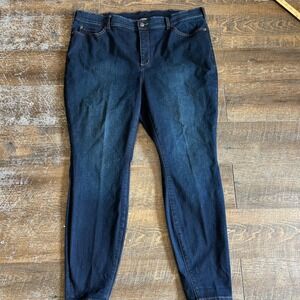 Duluth Trading Co Womens 20W Regular Dark Wash Skinny Daily Denim Jeans Indigo